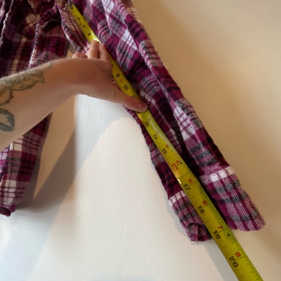 Rustic Ridge Flannel Magenta Button Up Medium - Picture 5 of 8